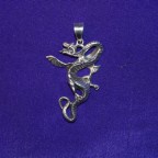 Dragon drop silver pendant